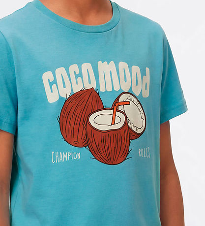 Champion T-shirt - Lyseblå m. Print