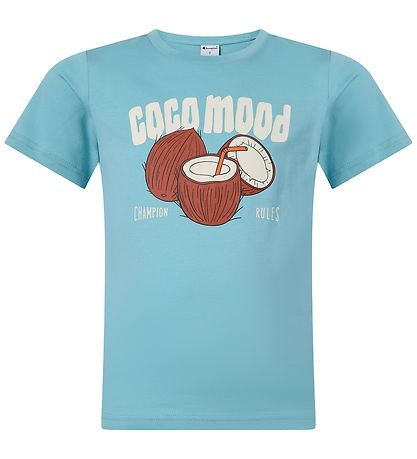 Champion T-shirt - Lyseblå m. Print