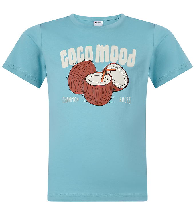 Champion T-shirt - Lyseblå m. Print