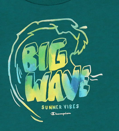 Champion T-shirt - Grøn m. Print