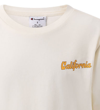 Champion T-shirt - Råhvid m. Print