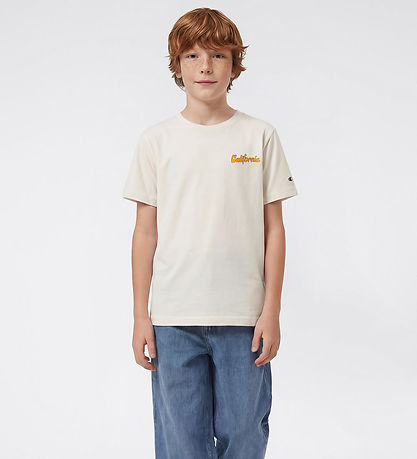 Champion T-shirt - Råhvid m. Print