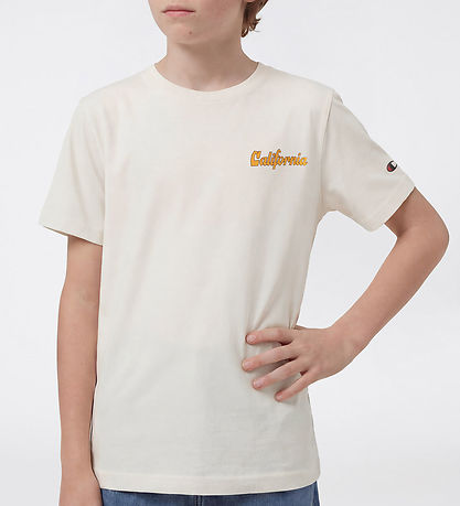 Champion T-shirt - Råhvid m. Print