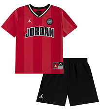Jordan Shortssæt - Mesh - Sort/ Rød