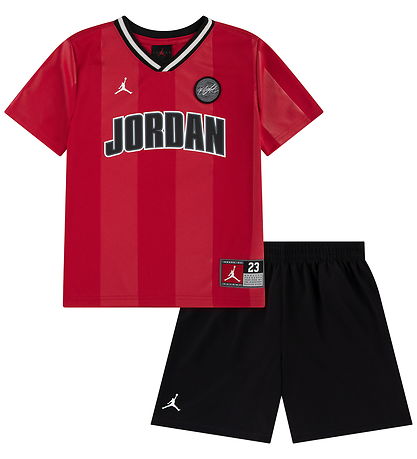 Jordan Shortssæt - Mesh - Sort/ Rød