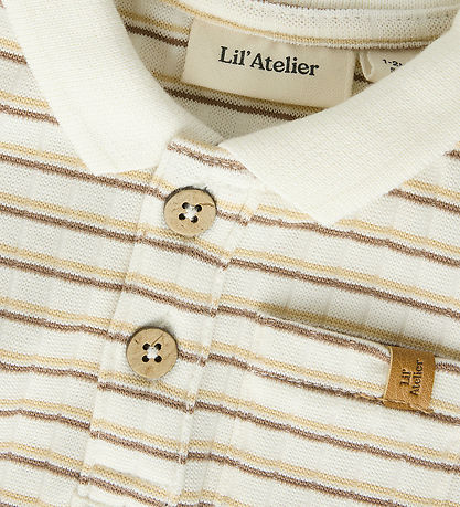 Lil Atelier Polobody k/æ - Slim - NbmHaldur - Coconut Milk/Coca 