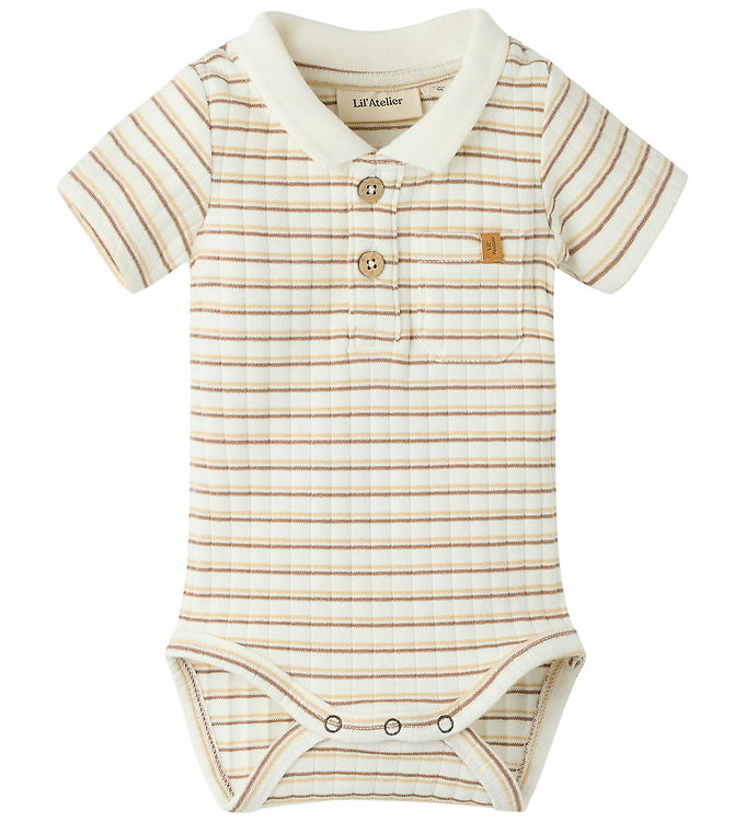 Lil Atelier Polobody k/æ - Slim - NbmHaldur - Coconut Milk/Coca