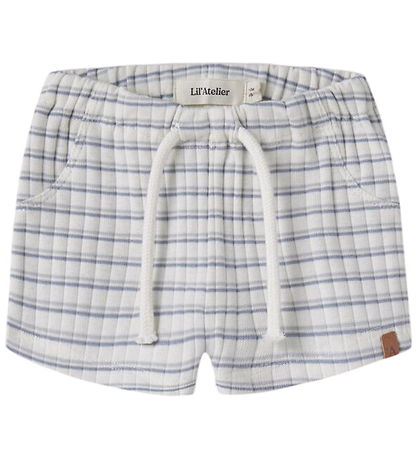 Lil Atelier Shorts - Loose - NbmHaldur - Coconut Milk/Dusty Blue