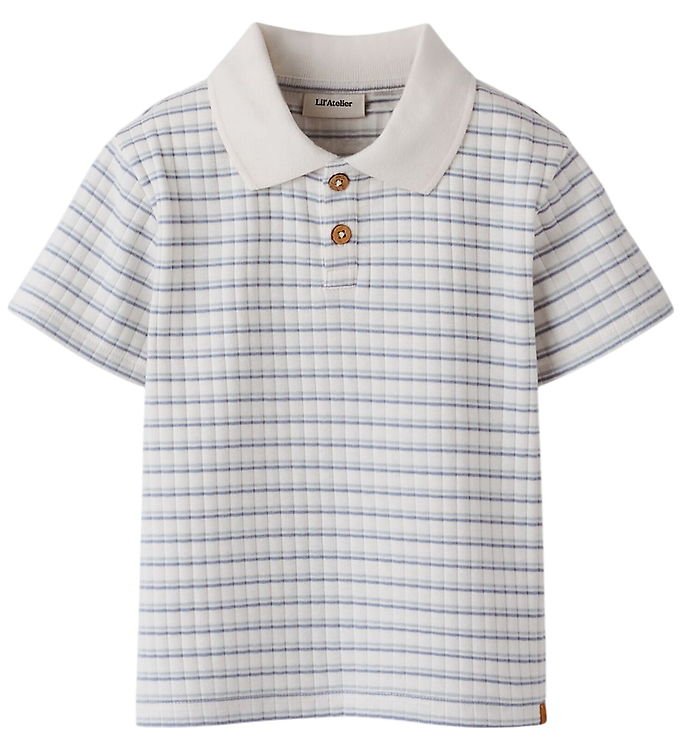 Lil Atelier Polo - Loose - NmmHaldur - Coconut Milk/Dusty Blue