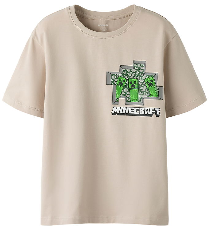 Name It T-shirt Chateau Gray Med Minecraft Print - Str. 7-8y 122/128cm