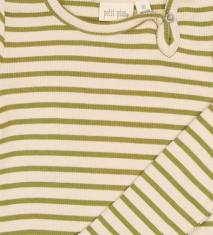 Petit Piao Body l/æ - Rib/Modal - PpSky - Mosstone Striped