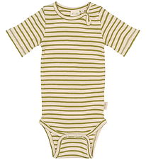 Petit Piao Body k/æ - Rib/Modal - PpSky - Mosstone Striped