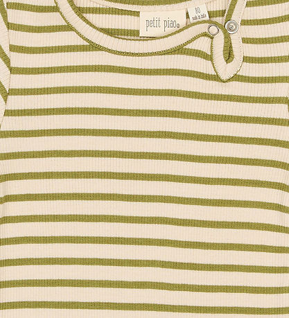 Petit Piao Body k/æ - Rib/Modal - PpSky - Mosstone Striped