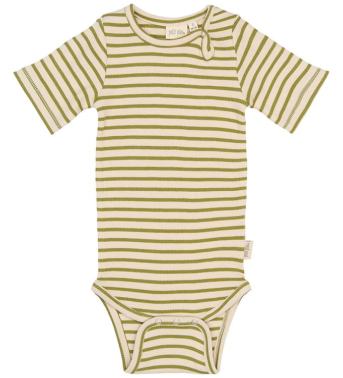 Petit Piao Body k/æ - Rib/Modal - PpSky - Mosstone Striped