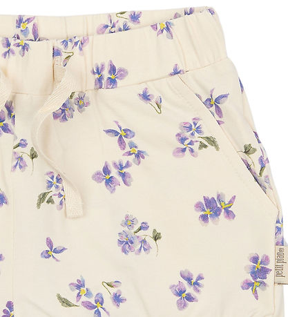 Petit Piao Shorts - PPStar Shorts Frill - Eggnog Viola AOP