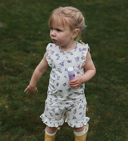 Petit Piao Bluse - PpStar - Eggnog Viola AOP