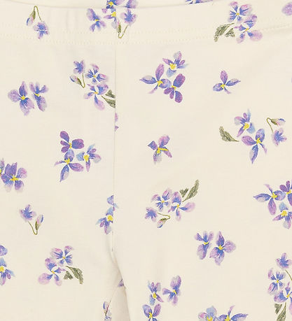 Petit Piao Leggings - Ppstar - Eggnog Viola AOP