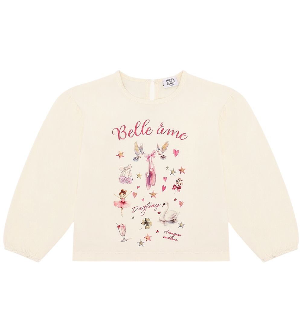 Hust and Claire T-Shirt - HCAlma Belle A'me - Ivory m. Glitzer - Hust and Claire - 2 Jahre (92) - T-Shirts