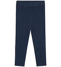 Hust and Claire Leggings - Bomuld/Bambus - HCLui Knit Rib - Blue