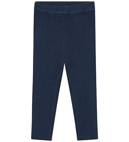 Hust and Claire Leggings - Bomuld/Bambus - HCLui Knit Rib - Blue