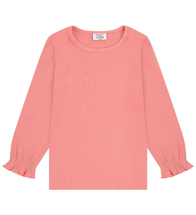 Hust and Claire Bluse - Bomuld/Modal - HCAlma Solid Rib - Sorbet