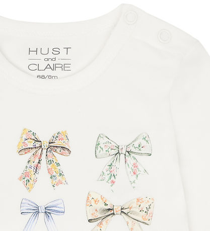 Hust and Claire Body l/æ -  HCBritt bow - Ivory m. Sløjfer