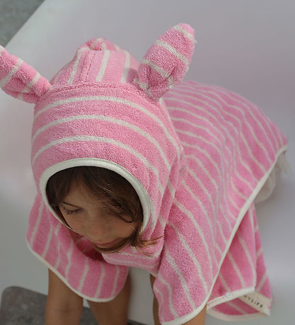 SunnyLife Håndklæde m. Hætte - Cotton Candy/Pink Stripe