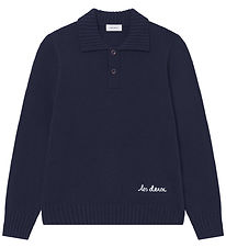 Les Deux Bluse - Brad - Strik - Dark Navy Blue
