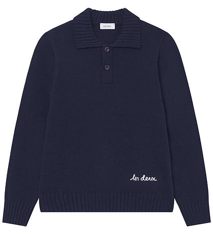 Les Deux Bluse - Brad - Strik - Dark Navy Blue