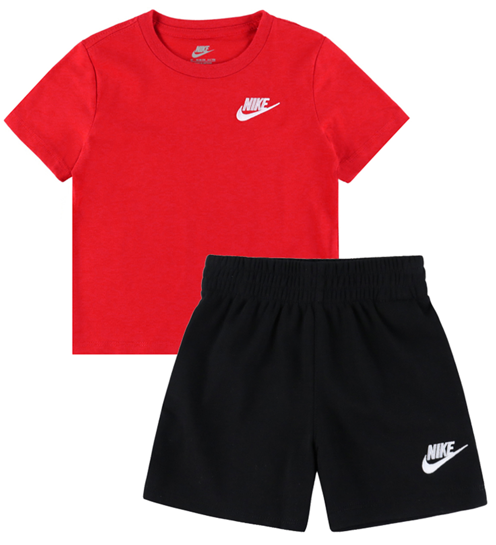 Nike Shorts Set - T-Shirt/Shorts - Universitätsrot/Schwarz m. Lo - Nike - 7 Jahre (122) - Shorts