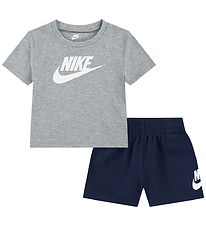Nike Shortssæt - T-shirt/ Shorts - Midnight Navy/ Grey