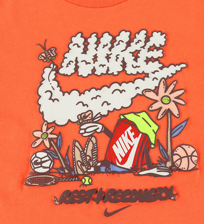Nike T-shirt - Turf Orange m. Print
