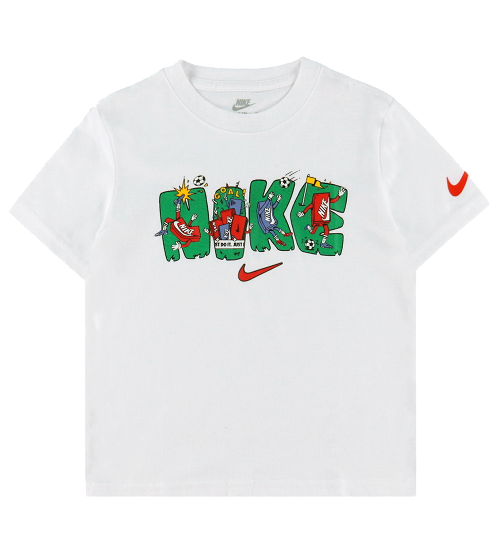 Nike T-Shirt - Weiß m. Print - Nike - 4 Jahre (104) - T-Shirts