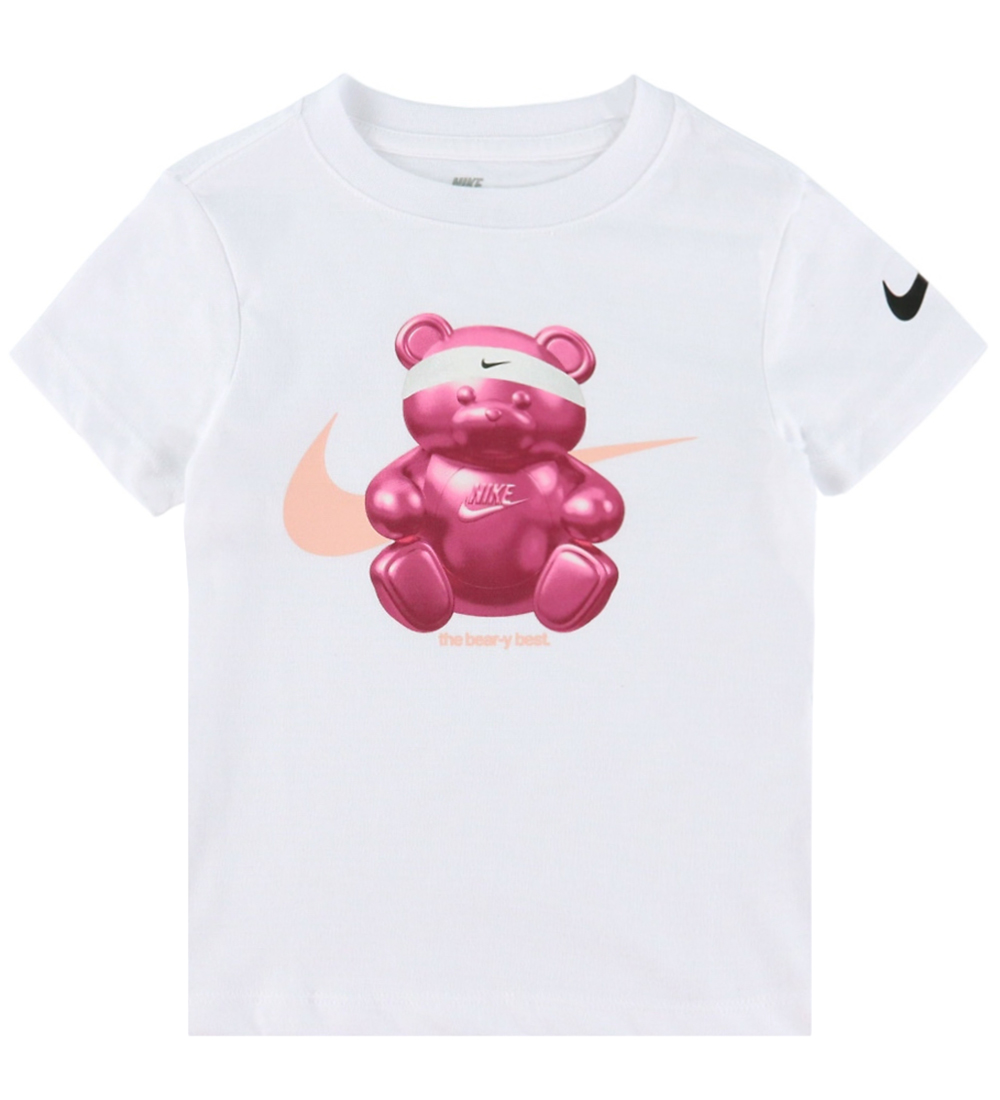 Nike T-Shirt - Wit m. Print - Nike - 7 jaar (122) - T-Shirts
