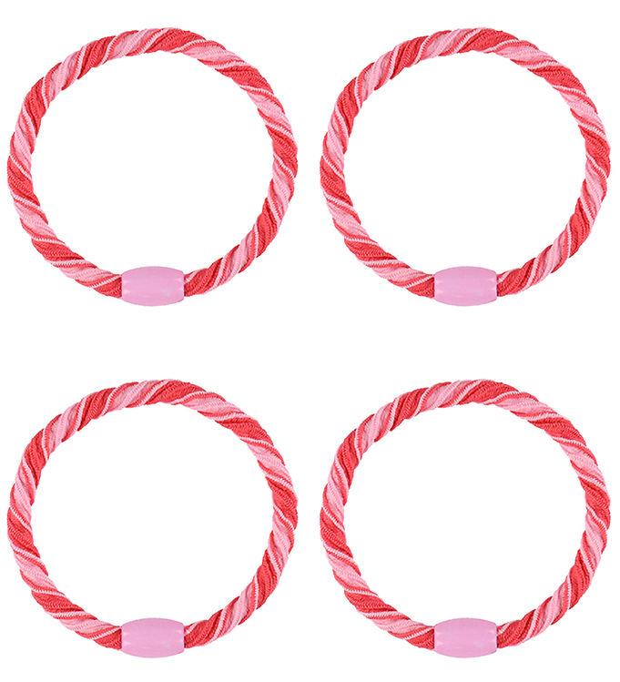 Name It Hårelastikker - 4-pak - NkfJolena - Pink Drink/POINSETTI