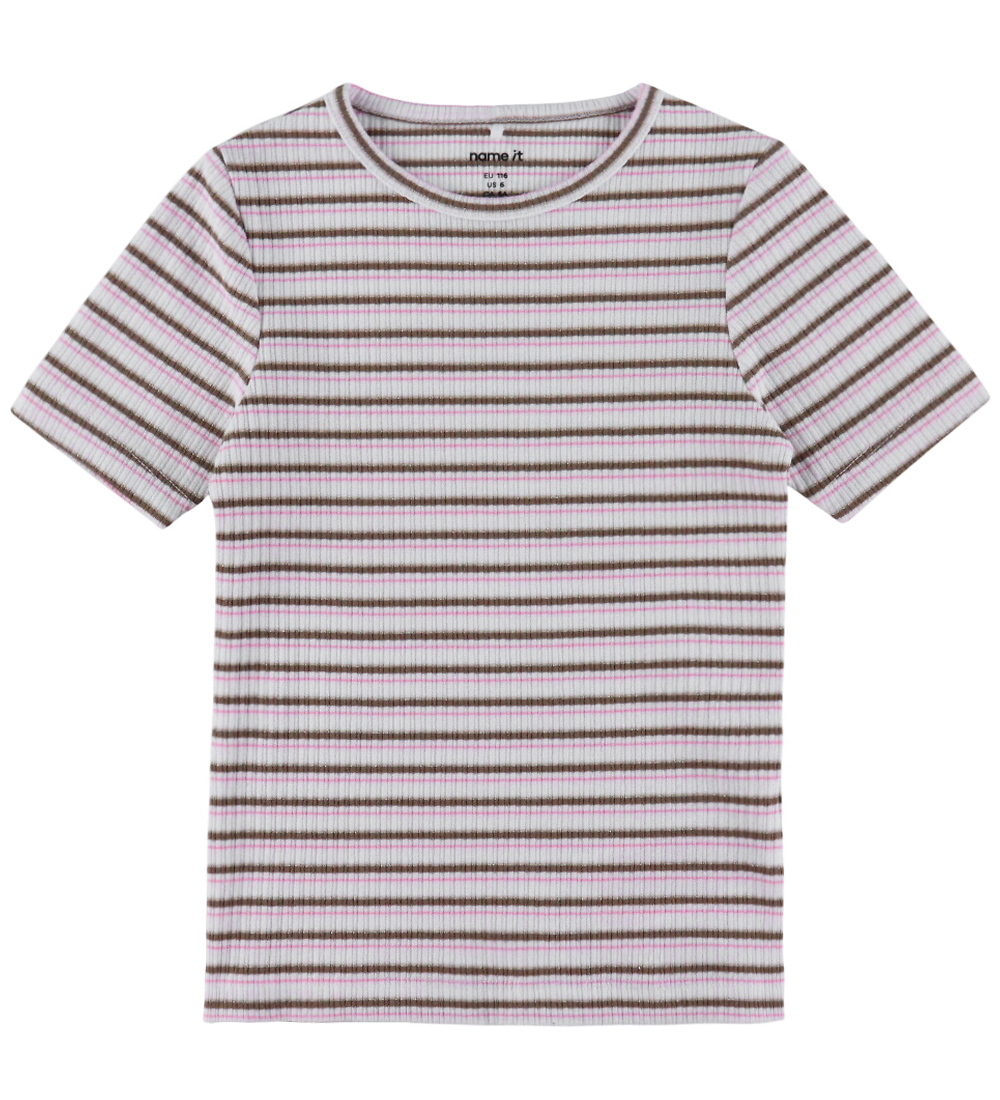 Name It T-Shirt - Rib - NkfHasita - Pink Getränk - Name It - 6 Jahre (116) - T-Shirts