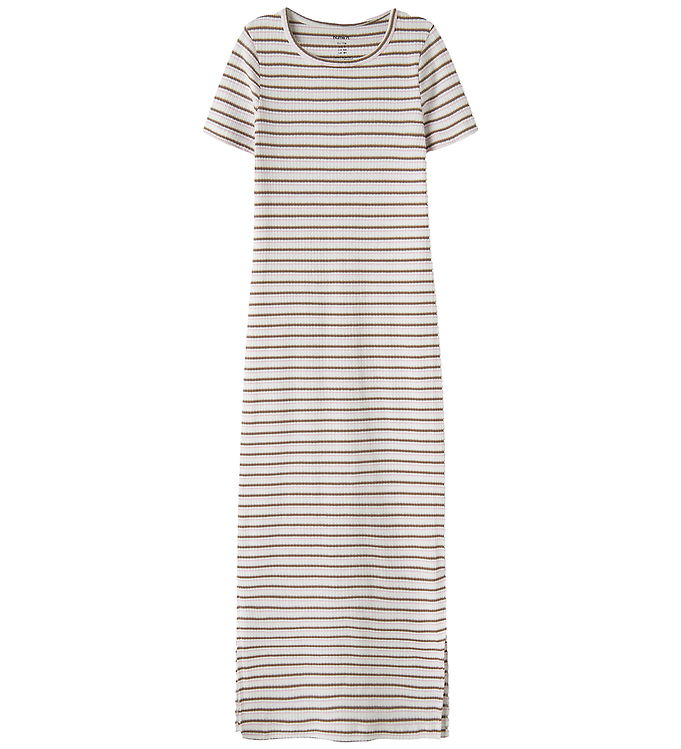 Name It Hasita - Pige Maxi Kjole - Brun/Hvid/Pink - 128