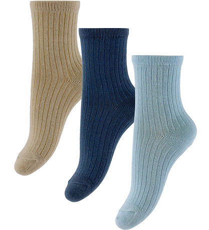 Name It Strømper - 3-pak - NmmMobbu - Chateau Gray/Blue Fog + Vi