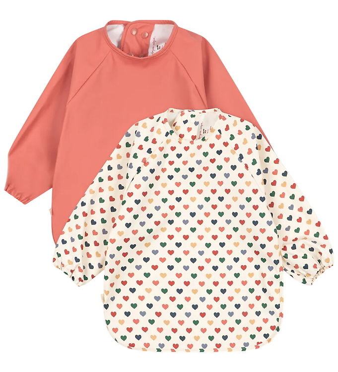 Konges Sløjd Hagesmæk m. Ærmer - 2-pak - Coeur Coloré/Faded Rose