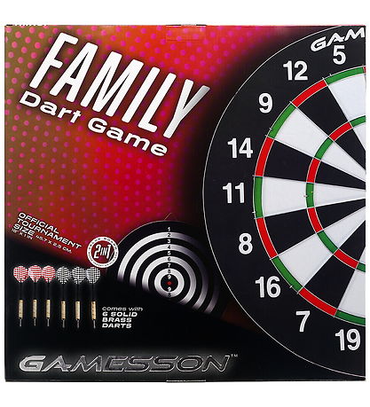 Bex Sport spil -Dartsæt m. 6 Pile Og Dobbeltsidet Skive - Family