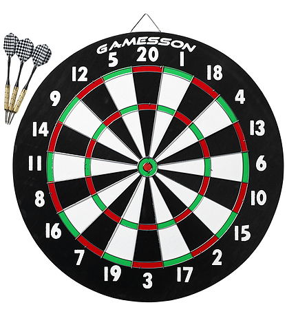 Bex Sport spil -Dartsæt m. 6 Pile Og Dobbeltsidet Skive - Family