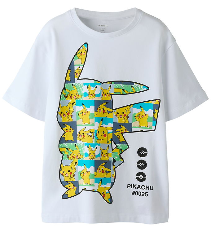 Name It Asla Pokemon - T-shirt - Hvid - 134-140