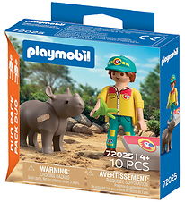 Playmobil DuoPack - Ranger With Rhino - 72025 - 10 Dele