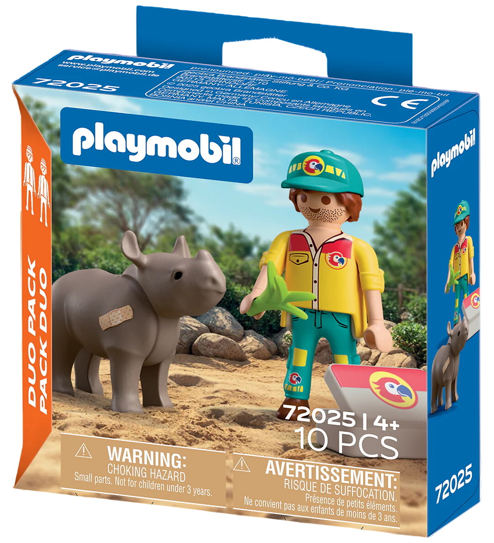 Playmobil DuoPack - Ranger mit Nashorn - 10 Teile - 72025 - Playmobil - One Size - Spielzeugfiguren