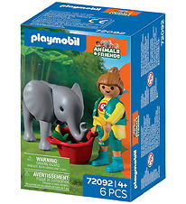 Playmobil Zoo - Baby Elephant and Zookeeper - 72092 - 6 Dele