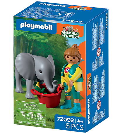Playmobil Zoo - Baby Elephant and Zookeeper - 72092 - 6 Dele