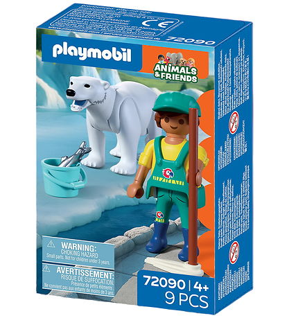 Playmobil Zoo -  Polar Bear and Zookeeper - 72090 - 9 Dele