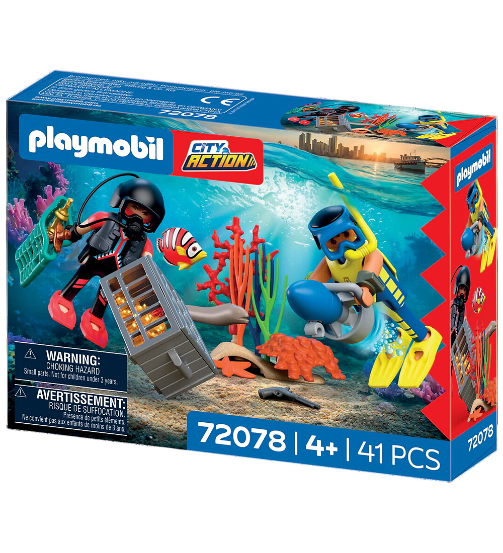Playmobil City Action - Polizeitaucher mit Schatz - 41 Teile - 7 - Playmobil - One Size - Spielzeugfiguren