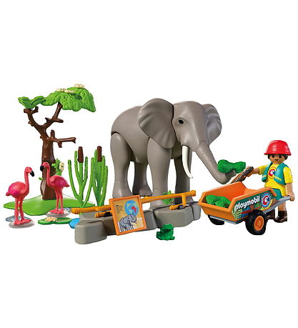 Playmobil Zoo - Elephant with Zookeeper - 72068 - 43 Dele