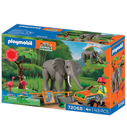Playmobil Zoo - Elephant with Zookeeper - 72068 - 43 Dele